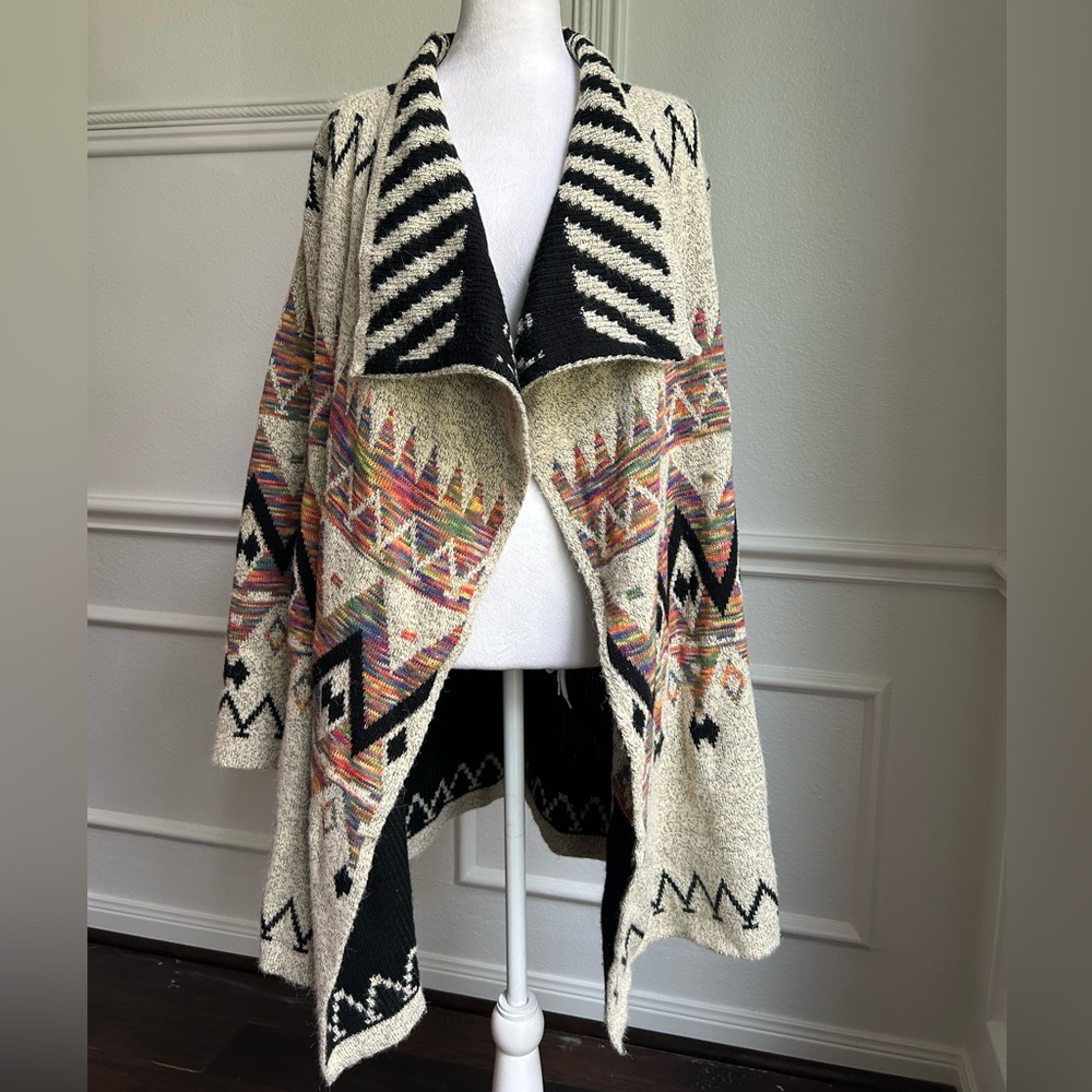 Kamana Women's Tribal, Boho, Western Open Front Cardigan, Size L